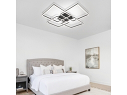 Nettlife Luminária De Teto Led Para Sala De Estar - 72cm, Preta, Com Regulagem De Intensidade E Controle Remoto, 48w, Design Moderno E Retangular