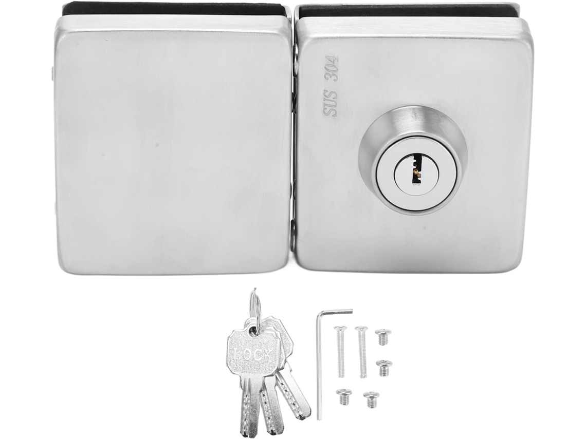 Conjunto De 2 Fechaduras Aço Inoxidável Para Portão Deslizante, Para Portas De Vidro Deslizantes 82x75mm Com Coluna