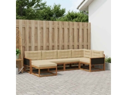 Vidaxl Conjunto De Sofás Para Exterior 6 Unid. Natural E Bege