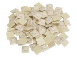 Suporte Autoadesivo Para Abraçadeiras De Cabos 20 X 20 Mm, Branco, Pacote Com 100 Unidades.