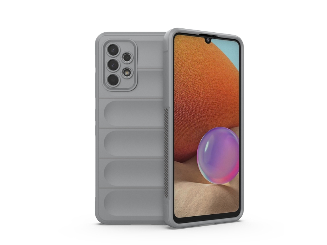 Capa Halinuia Para Samsung Galaxy A32 4g Magic Shield Tpu Flanela Cinzento (proteção Integral, Interior Em Flanela)