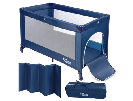 Berço de viagem, 125x65x74cm, Azul, Rodas, Capa protetora, Pr 803 B Promedix