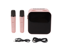 Máquina de karaoke Bluetooth portátil com 2 microfones sem fios LAXISCREED