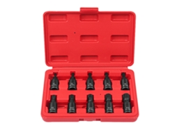 Kit De 10 Peças De Porcas Universais 3/8" Square Drive M4-m16 De Aço Cromomolibdênio