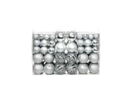 Vidaxl Conjunto De Bolas De Natal 100 Pcs 3/4/6 Cm Prateado