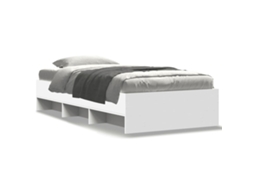 Bed Frame, Bed Frames Vidaxl Branco Madeira Processada (75 X 190 Cm)