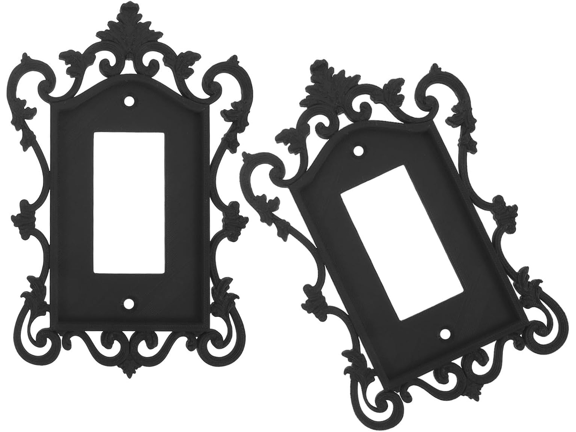 Conjunto De 2 Placas De Parede Góticas Vintage Em Plástico Preto Resistente Ao Desgaste.