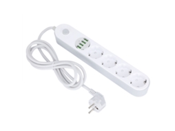 Tomada De Força Padrão Da Ue (com Carregamento Rápido Usb De 4 Portas E Várias Tomadas Estendidas)