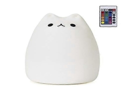 Lurelia Luz Noturna Gato Led Em Silicone Com 16 Cores, 9 Modos E Usb
