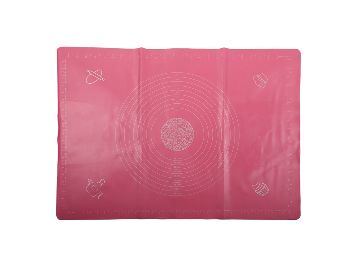 Tapete de silicone antiaderente para massa com balança, 50x70cm, rosa, para confeitaria.