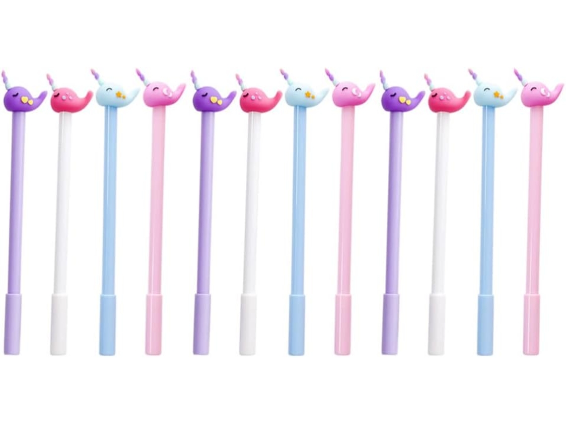 Nuobesty Conjunto De 12 Canetas Gel Com Desenho Narval, Feitas