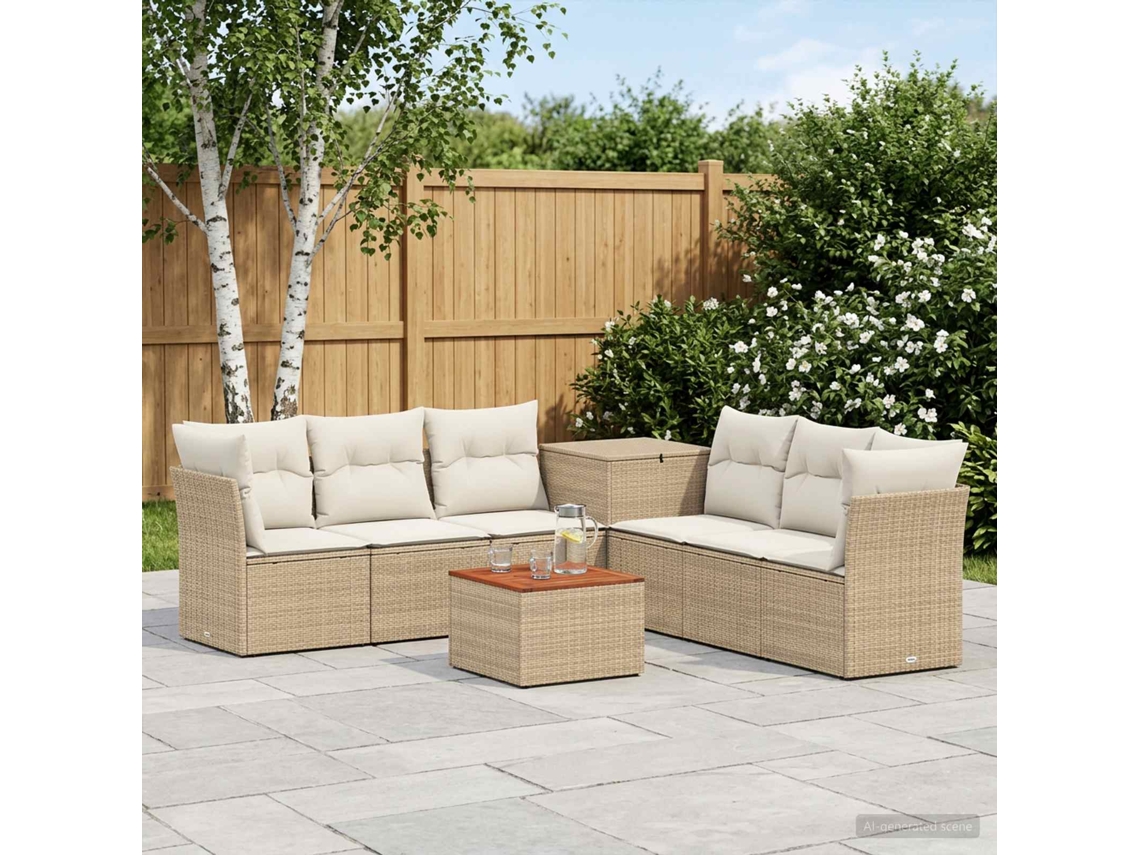 Vidaxl Conjunto De Sofás 8 Unid. Bege E Branco Creme