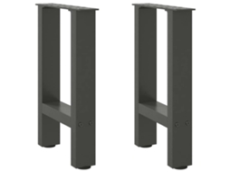 Vidaxl Pés Para Mesa De Centro Antracite 2 Peças 38x(42-43) Cm Aço