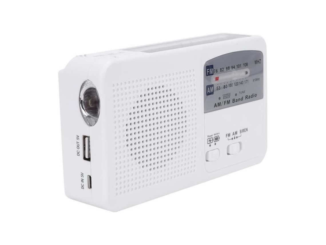 Rádio de manivela AQUAFORGE com células solares, lanterna, bateria externa 8000mah