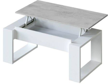 Mesa de Apoio HABITDESIGN Branco Artik - Cinzento cimento (Melamina, PVC - 105 x 45–54 x 55  cm)