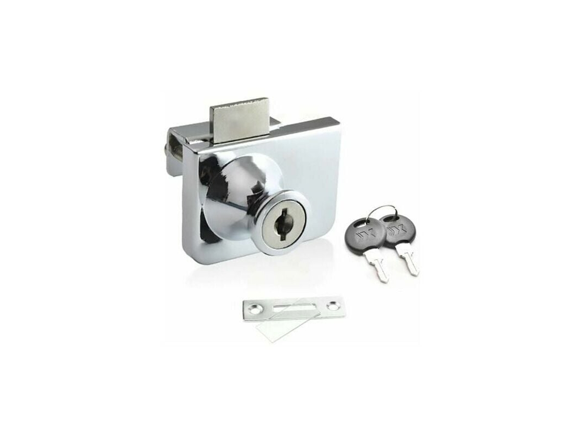 Solução De Segurança Para Armários, Fechadura Vitrines Com Portas Vidro Duplo, Instalação Sem Furos, Estrutura Em Liga Zinco, Ideal Proteção
