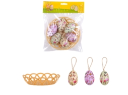 Laxiscreed Ovos De Páscoa Com Design De Borboleta Em Cesto Trançado Para Decoração Festiva