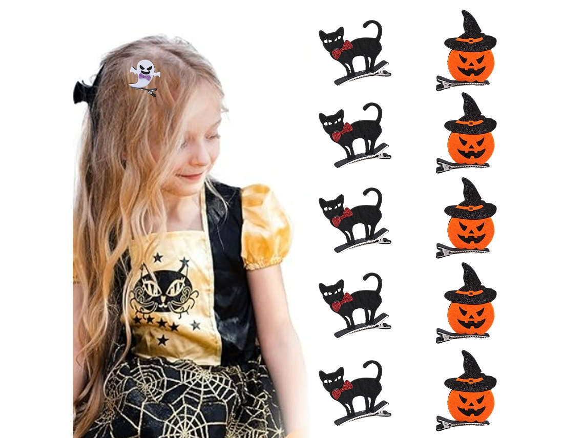 10 Pcs Ganchos de Cabelo 3D para Crianças Acessórios de Halloween RNEMITERY