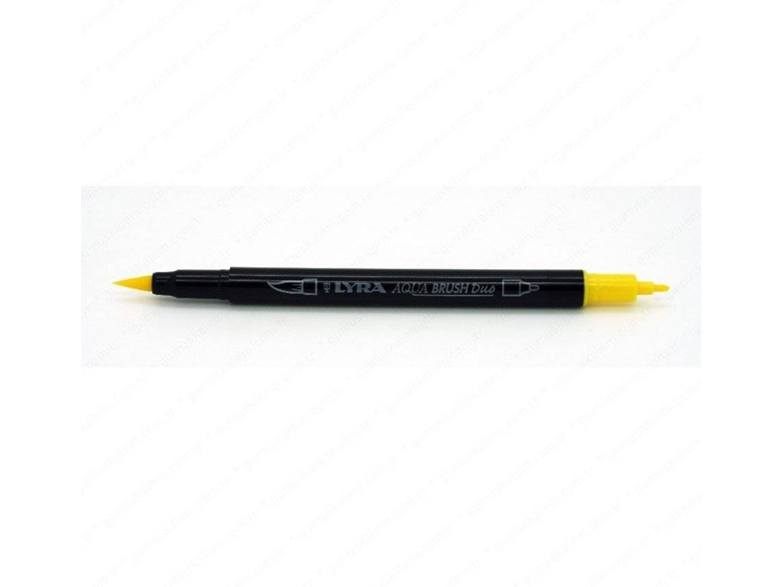 Marcador LYRA Aqua brush amarelo dupla ponta fina e pincel (brush pen)