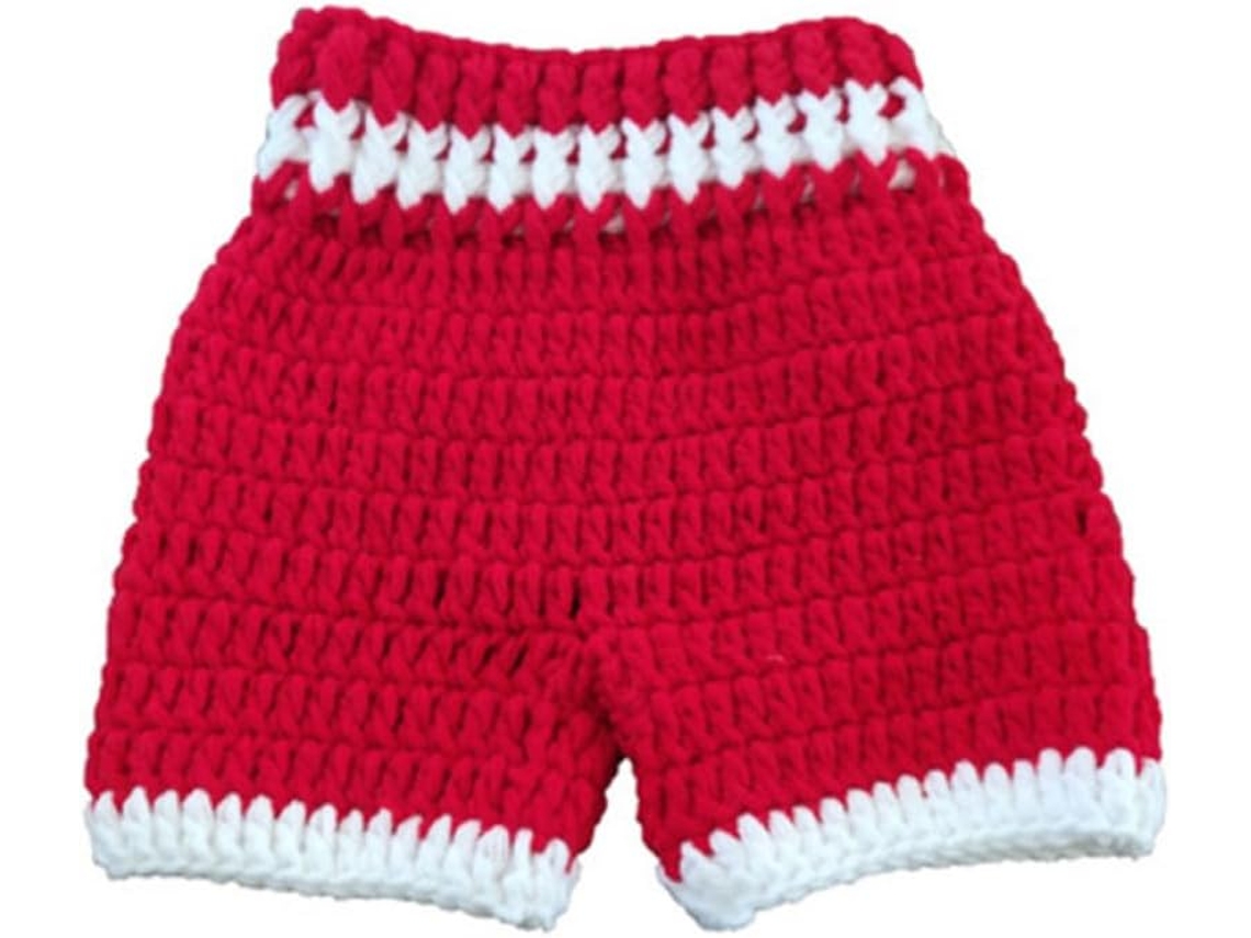Conjunto De Fotos - Roupa De Bebê Menino Born Red Feita À Mão Em Crochê