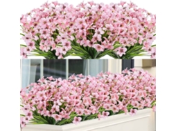 Dengtu Rosa 8 Peças Flores Artificiais Plantas Resistentes Aos Raios Uv para Exterior BRILVIBERA