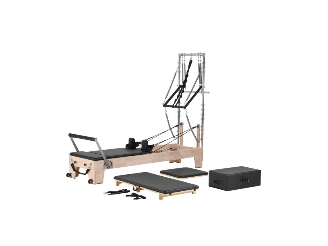 Máquina De Pilates Reformer Em Madeira De Seringueira Robusta Até 181kg Tekmaquinas