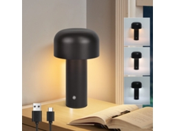 Candeeiro De Mesa Led Sem Fios Nettlife Regulável A Pilhas 2w Candeeiro De Cabeceira Para Quarto Pequeno Candeeiro De Cogumelo