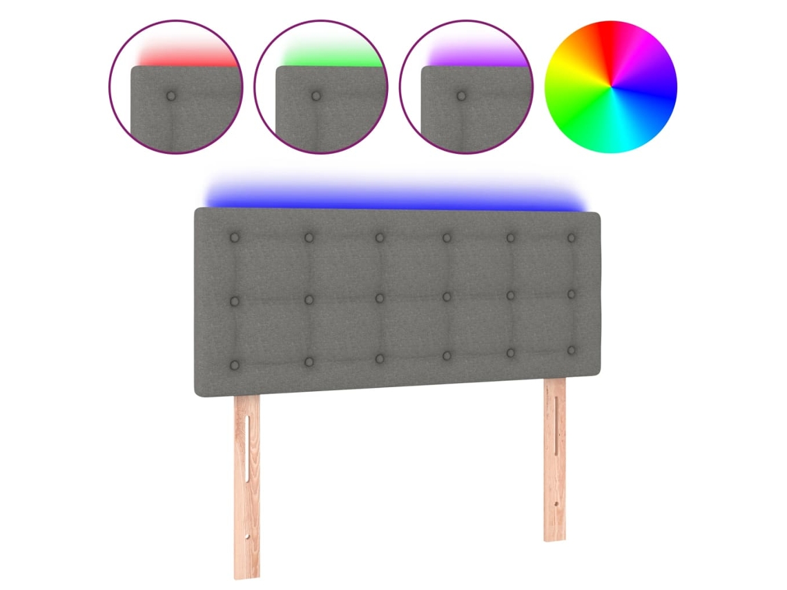 Led Headboard, Led Headboards Vidaxl Cinzeto Tecido (100 X 5 X 78/88 Cm)