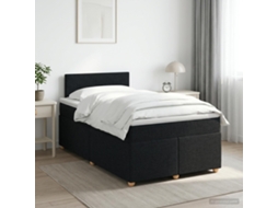 Vidaxl Cama Box Spring Com Colchão Preto 120 X 200 Cm Tecido