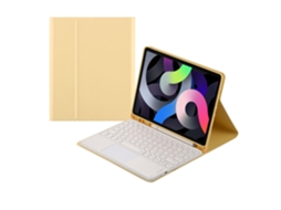 Lurelia Capa Com Teclado Bluetooth Para Ipad 8 10.2, Amarelo E Branco
