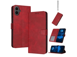 Capa De Celular Flip Em Couro De Bezerro Texturizado Sólido Para Nothing Cmf Phone 1
