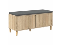 Banco de Hall com Almofada Carvalho Sonoma 60x38x46 cm MAISON EXCLUSIVE