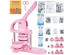VEVOR Button Maker Machine Pin Badge Maker 1/1.25/2.28 Polegadas 3-Em-1 Rosa para Diy