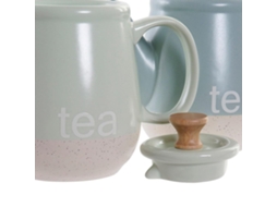 Theepot Dkd Home Decor Azul Grés Menta 1L 2 Pcs