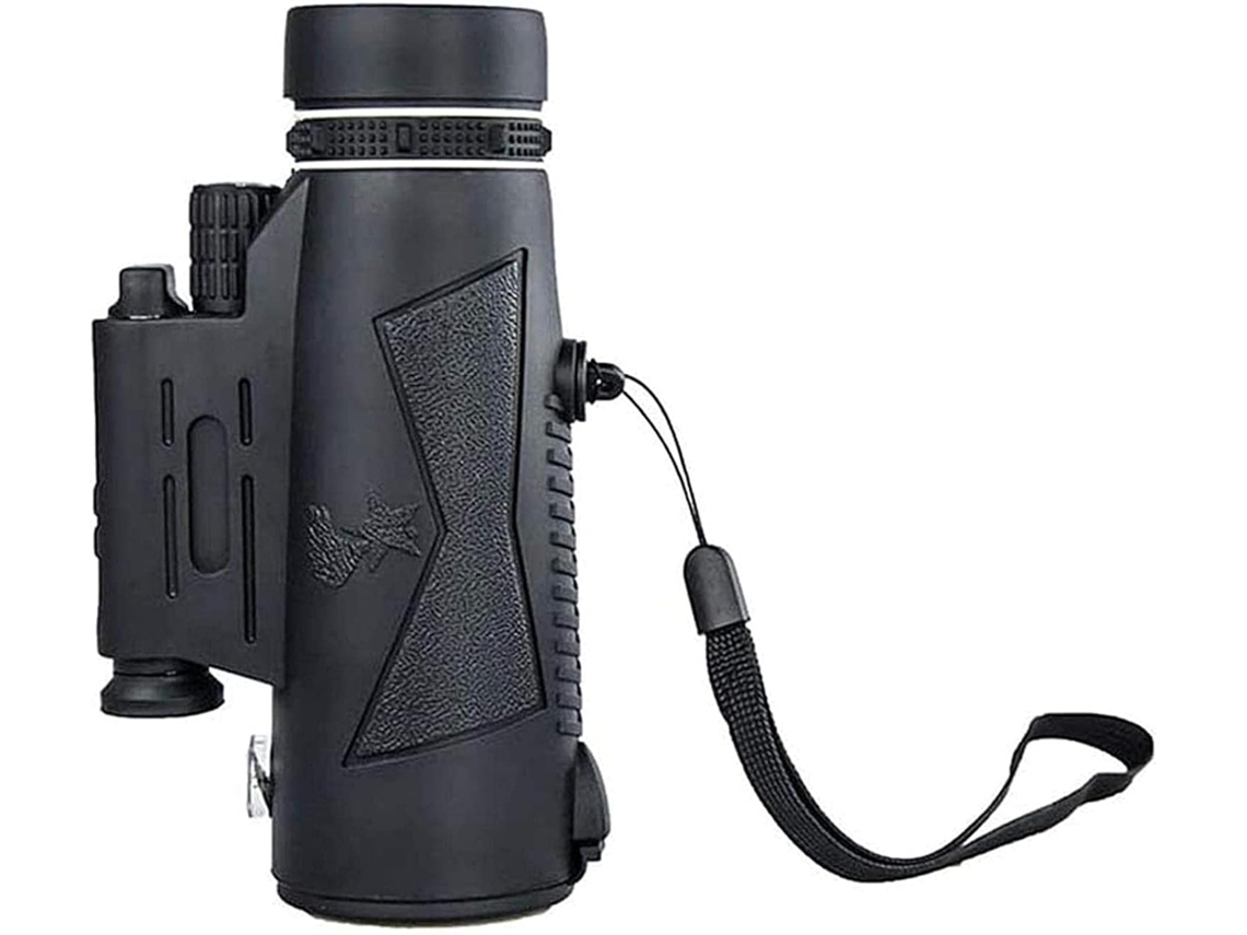 Monocular Portátil com Luz Led Bak4 Prism Fmc Lens Monocular com Tripé, Telescópio de Alta Potência JYTGALX (preto)