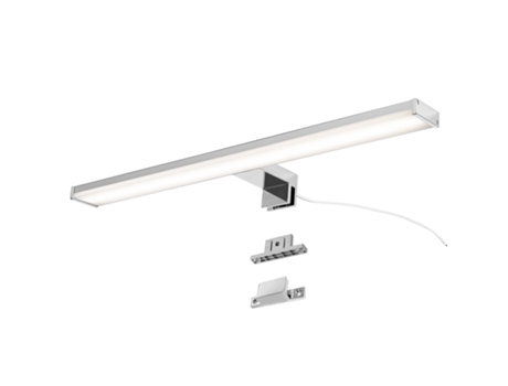 Aplique De Parede Led 12w 50 Cm Ip44 Para Banheiro, Espelho E Móvel, Slim, Em Alumínio Cromado Com Luz Branca Neutra Alpinaluz