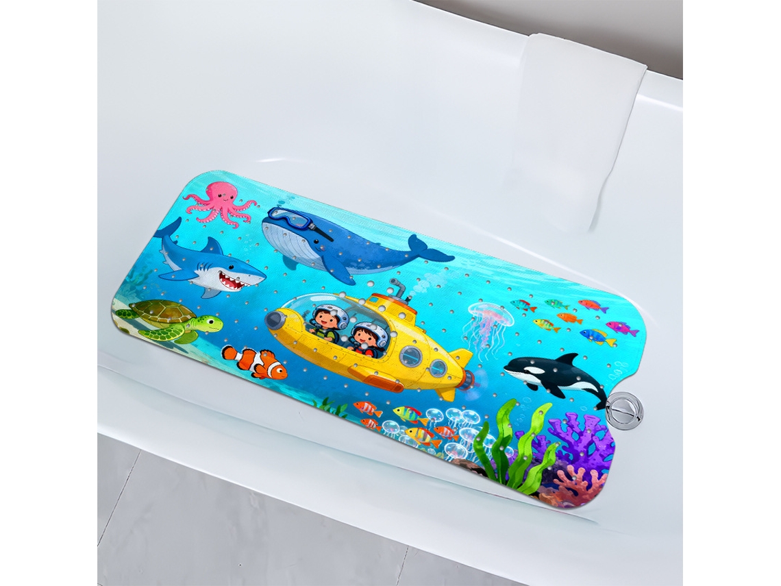 HEXINYIGJLY Tapete de Banho Infantil Antiderrapante 40x100cm Submarino
