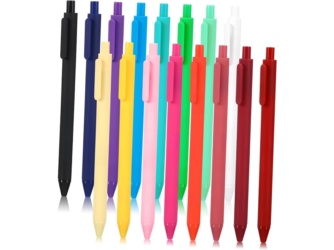 Kit Com 16 Canetas Esferográficas Retráteis Veemoon Tinta Gel, Ideais