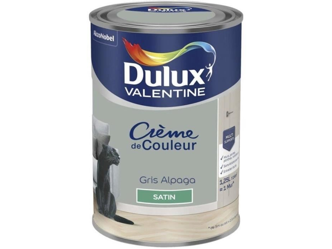Pintura Dulux Valentine Creme De Cor Cinza Alpaca Satinado Acrílico Monocamada