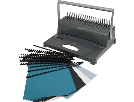 CB 850 Relieuse Silver Black Office Supplies Genie (até 350 folhas, DIN A4, com kit inicial de 75 peças)