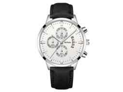 Reloj De Negocio Para Hombre De Lujo Elegante Cuarzo Con Correa De Cuero Impermeable 30m