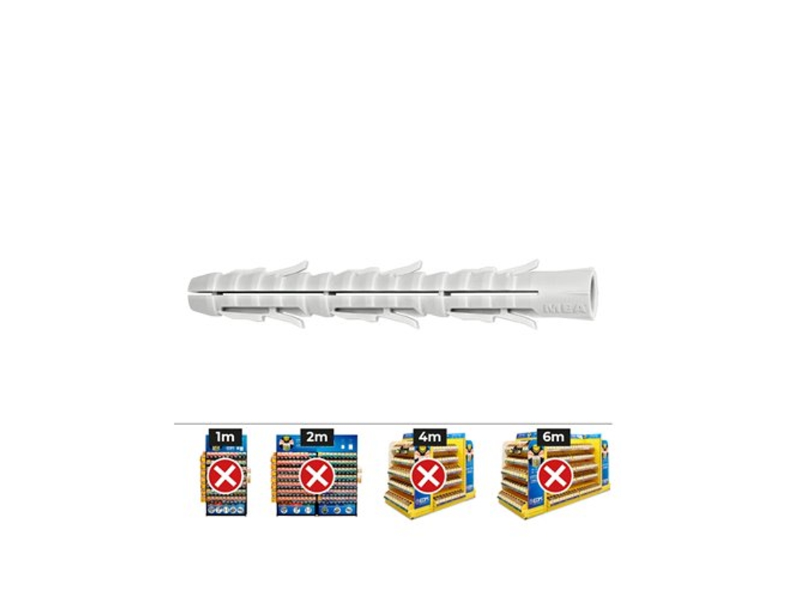 Bujão Longo Padrão Standard Fl 8 80 Ø8x80mm Em Nylon Para Ancoragem Em Materiais Sólidos Ou Ocos (caixa Unida De 50 Celo