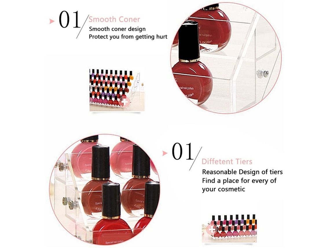 Estante De Cosméticos Com 4 Andares E Laxiscreed Para Exibição De Vernizes E Batons