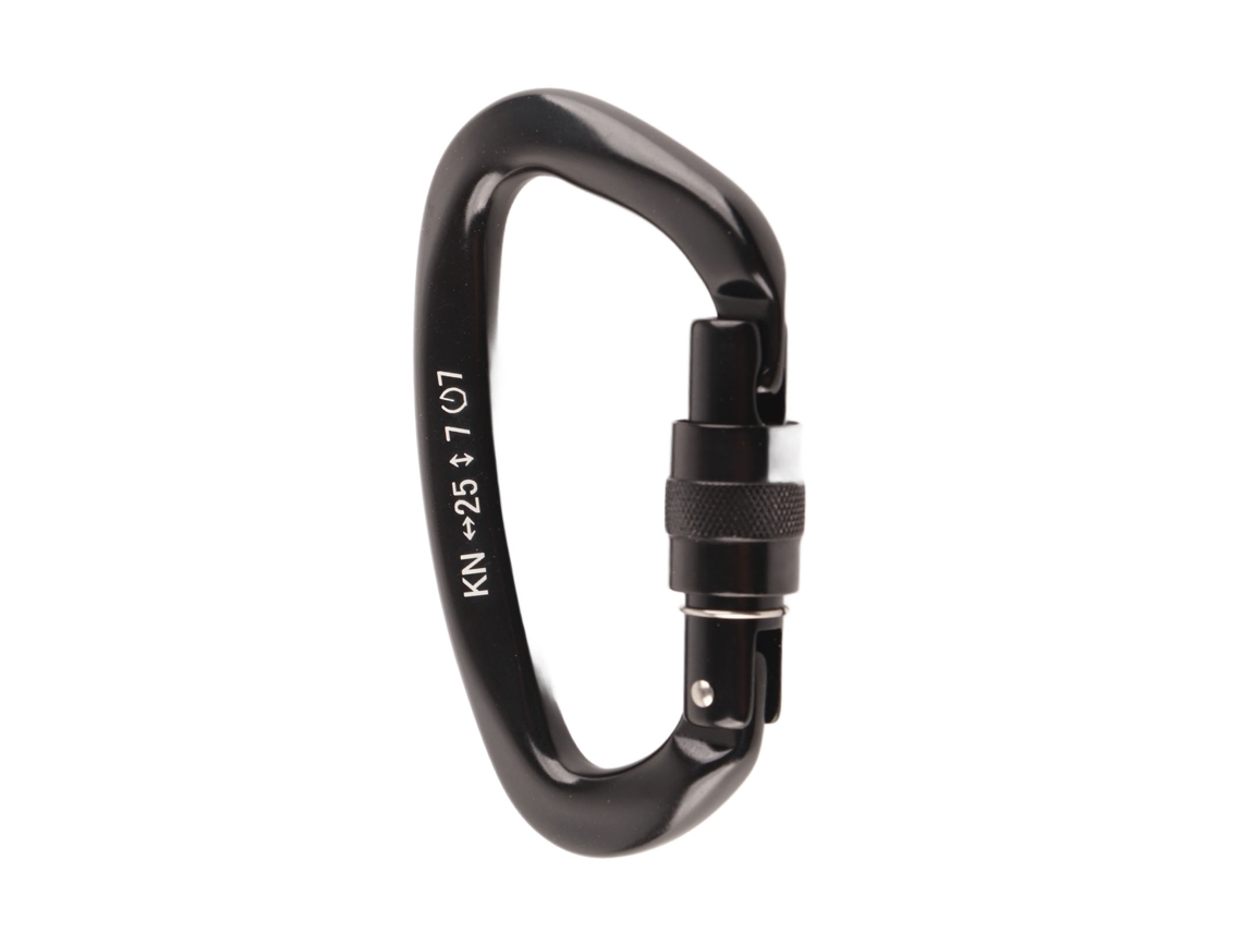 Clip D Carabiner Alumínio Auto Bloqueio Preto