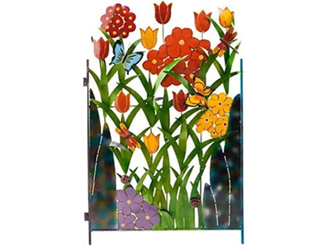 Borda De Jardim De Ferro Forjado Decorativo Com Flores Resistente À Corrosão Silueta Metálica Para Jardim E Paisagem