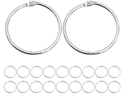 Conjunto de 20 anéis de metal com fecho rápido para decoração de livros, álbuns e artesanato.