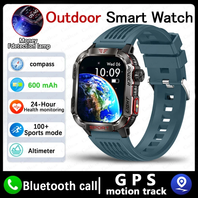 Smartwatch Esportivo com Gps, Luz Led e Chamadas Bluetooth . MDUG (silicone Azul)