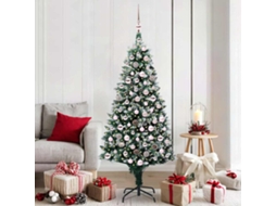 Vidaxl Árvore De Natal Artificial Verde 180 Cm Pvc, Aço E Plástico