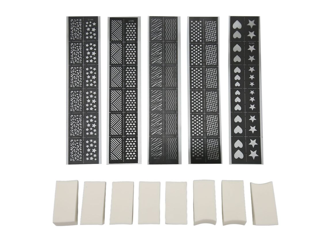 Modelo De Impressão Para Arte De Unhas Profissional 3d Com Moldes Ocos E Esponjas Macias Para Decoração Diy