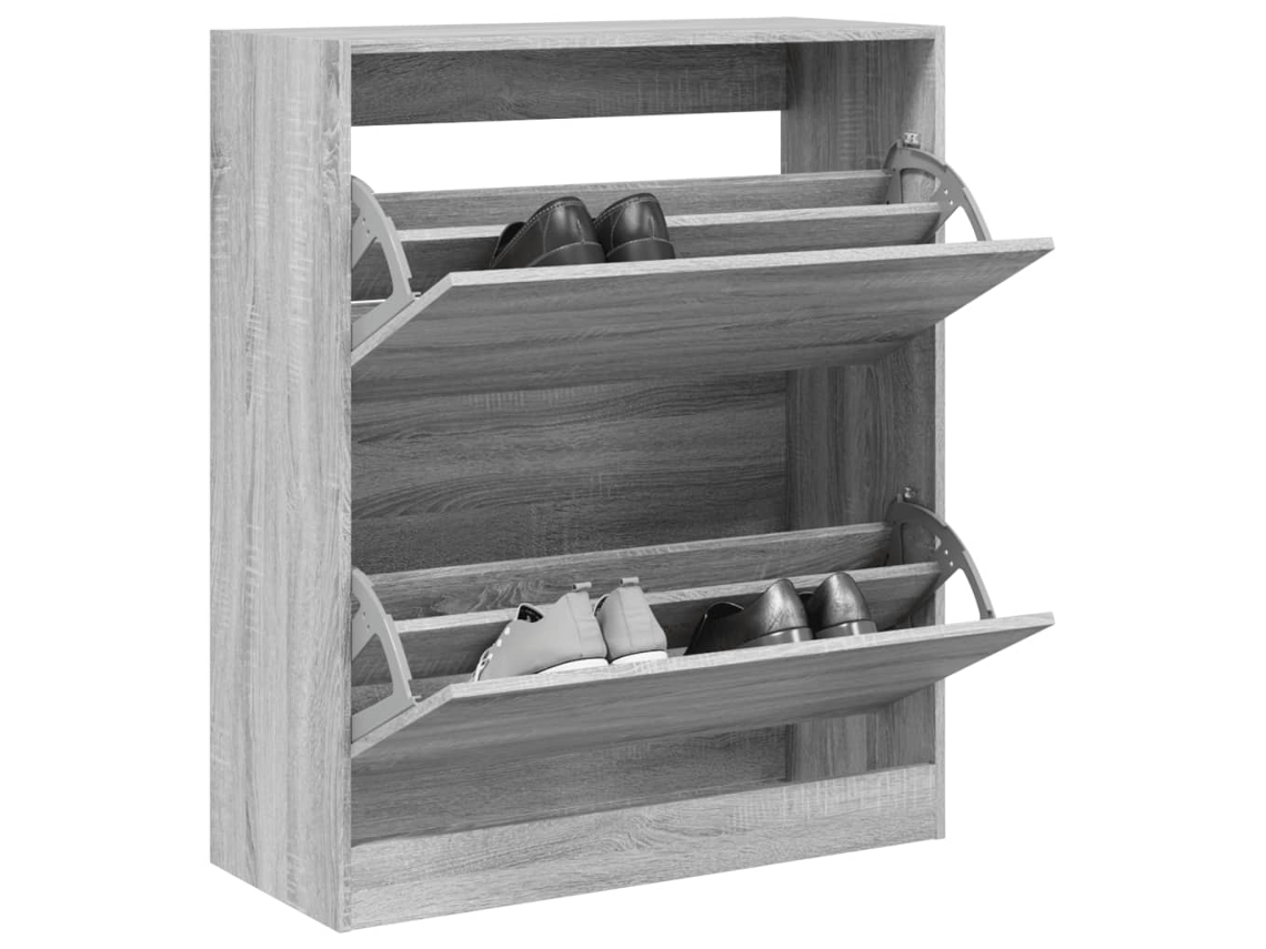 Vidaxl Sapateira 80x34x96,5 Cm Derivados De Madeira Cinzento Sonoma